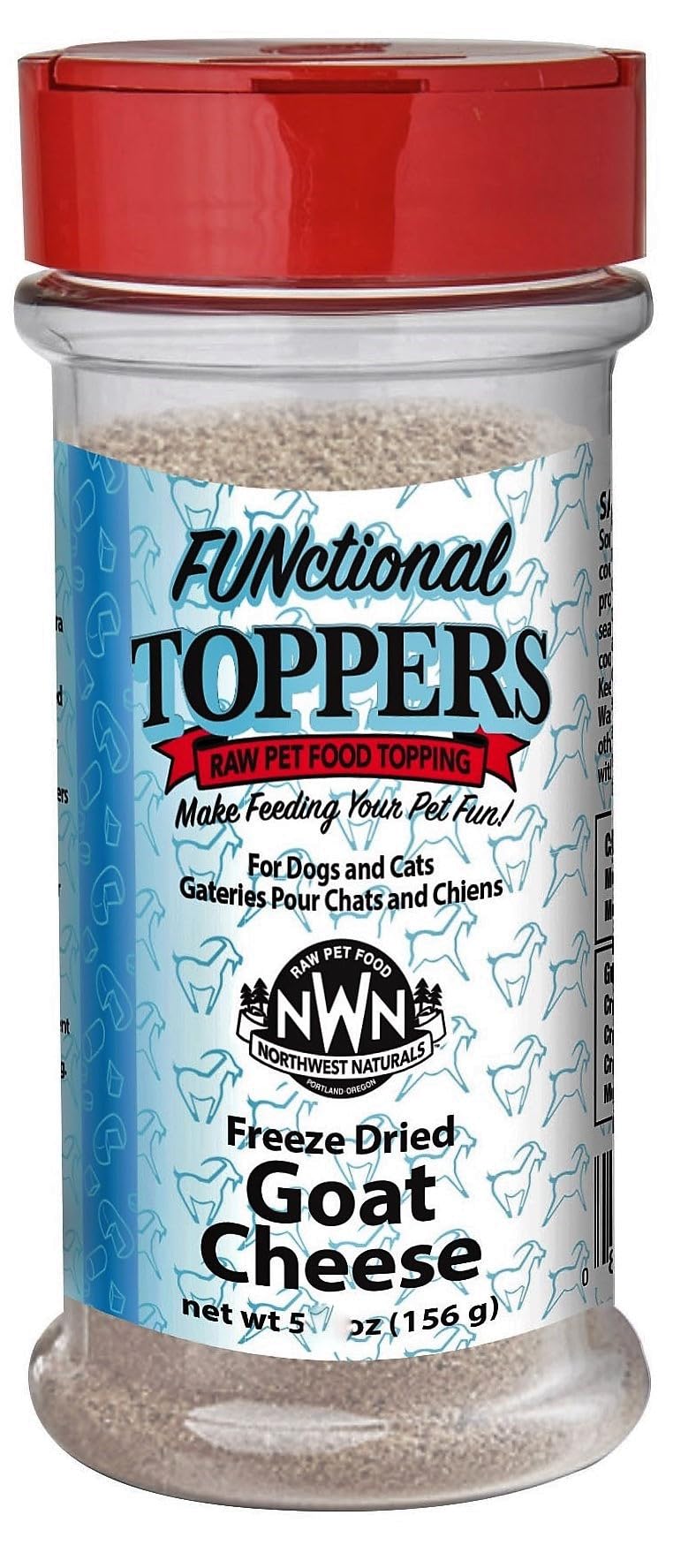 Northwest Naturals Freeze-Dried Goat Cheese Cat & Dog Food Topper - Grain-Free, Gluten-Free, 100% Natural Pet Food Mixer