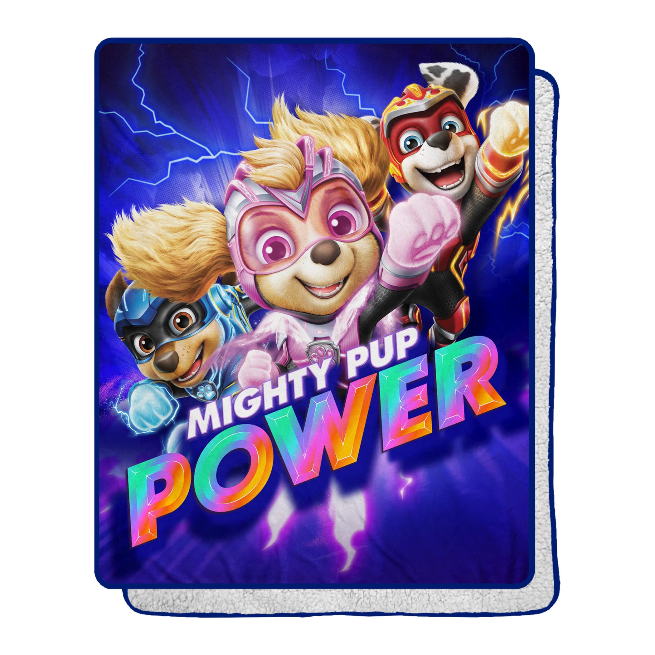 NORTHWEST Paw Patrol Silk Touch Sherpa Throw Blanket for Kids and Families | Mighty Trio | Soft and Cozy for Snuggles |