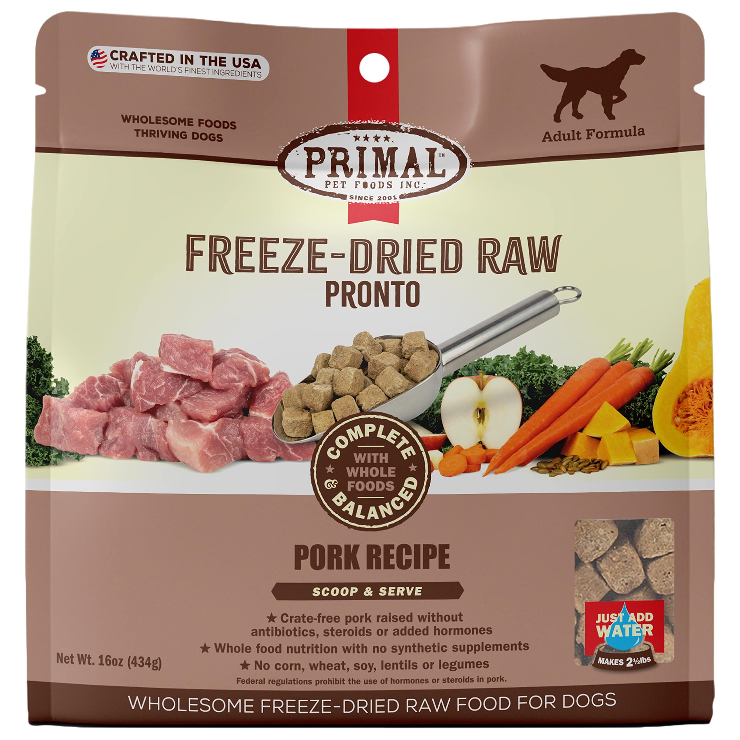 Primal Freeze Dried Dog Food Pronto Mini Nuggets Pork Scoop & Serve Complete & Balanced Premium Healthy
| Primal Freeze