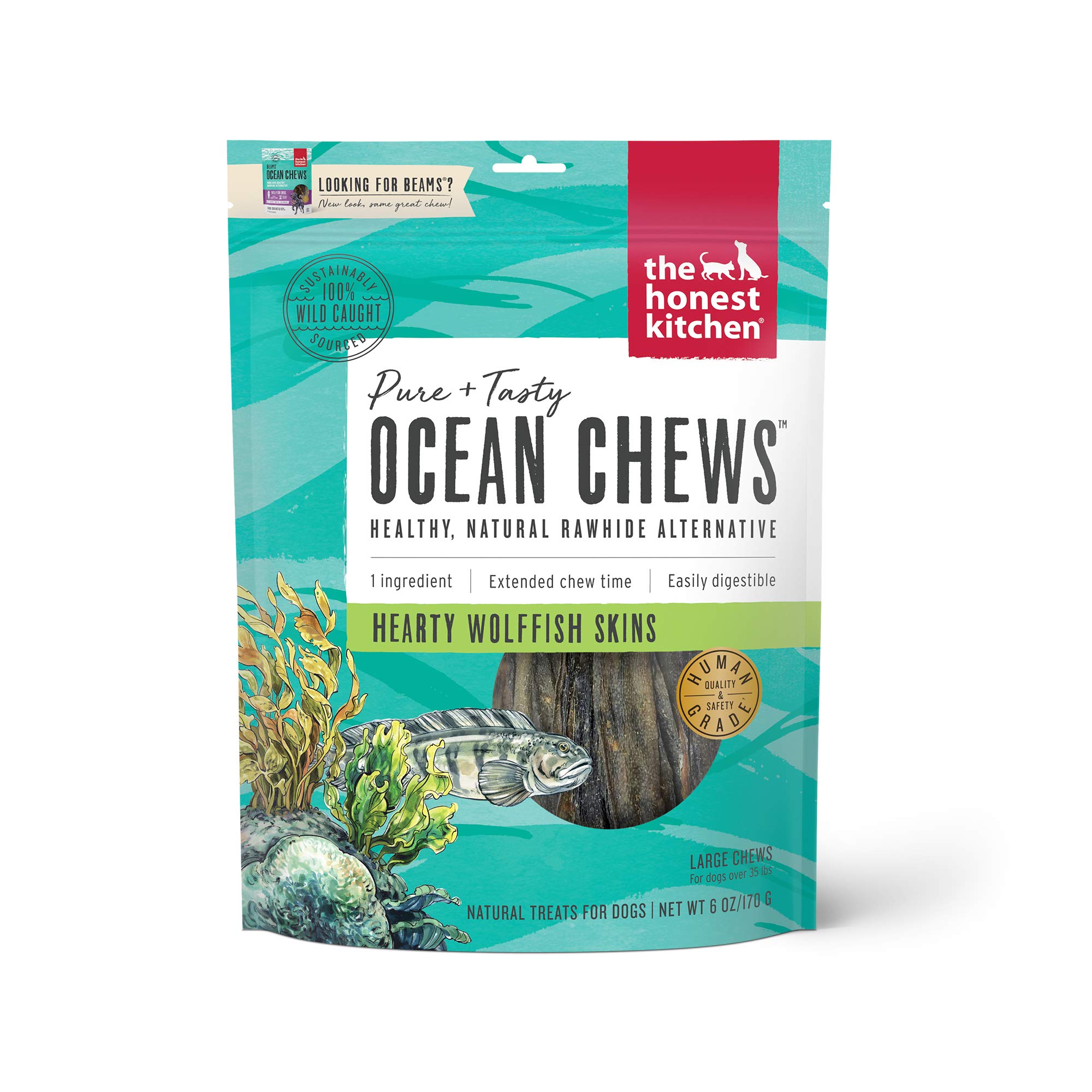 The Honest Kitchen Ocean Chews Hearty Wolffish Skins Dog Treats for Active Dogs in Need of Natural Chew
| The Honest Ki