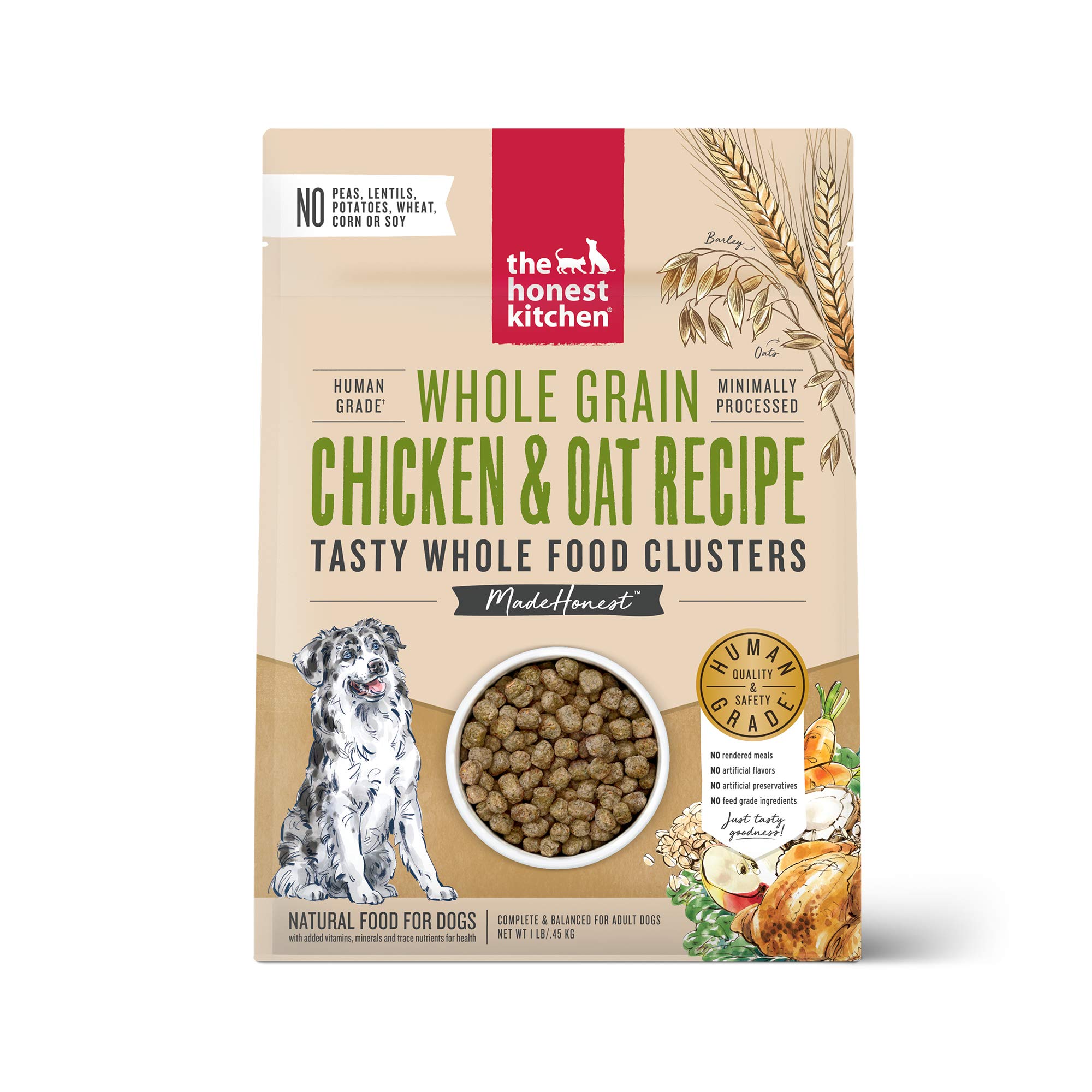 The Honest Kitchen Whole Grain Chicken & Oat Dry Dog Food for Picky Eaters, Small Breed, Meal Time Solutions, 1 lb Bag